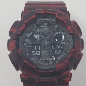 Casio G-shock GA-100CM Camouflage Men's Watch Pre-Owned Great Condition Running